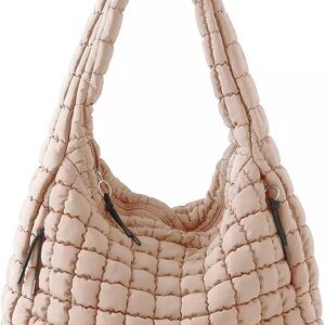 Free People Tan Quilted Hobo Shoulder Bag *Brand New With Tags*